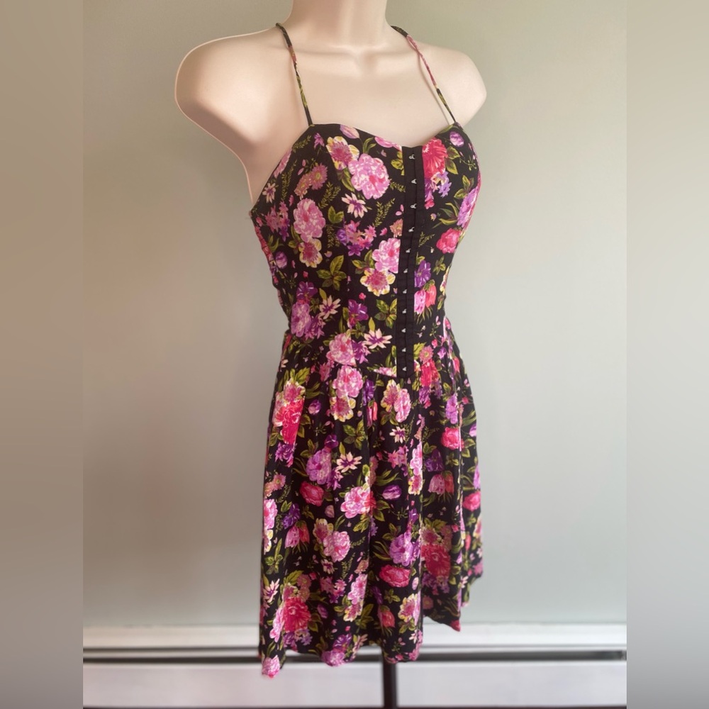 Forever21 fit and flare floral dress; medium